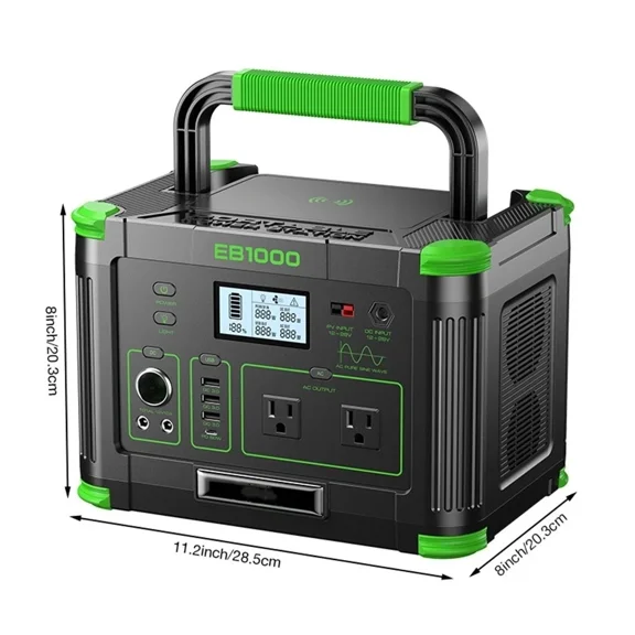 1000W Power Station Portable 999Wh LiFePo4 Battery Charger Generator For Travel