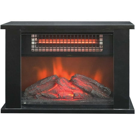 Lifesmart - 1000W Tabletop Infrared Fireplace Space Heater - Black