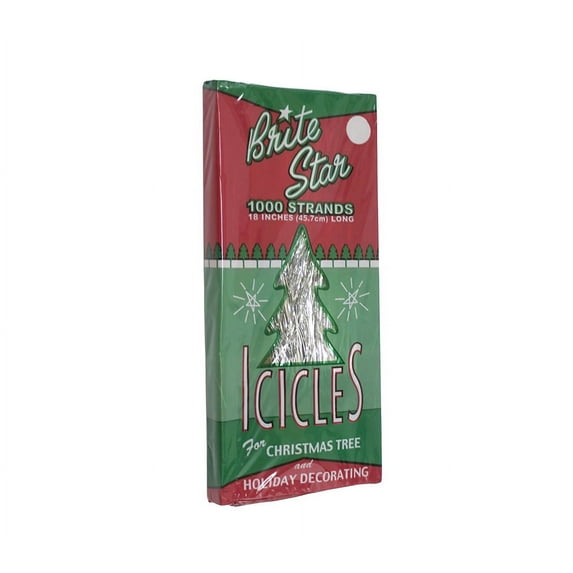 1000ct Silver Tinsel Icicle Strand Christmas Decorations 18"