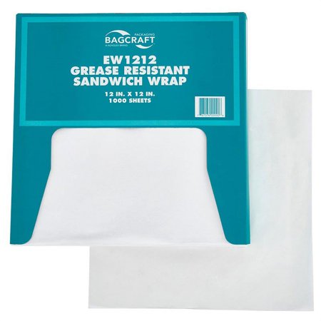 1000ea - 12 X 12 White Grease Resistant Paper Wrap by Paper Mart