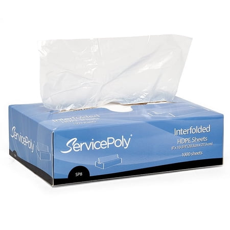 1000ea - 8 X 10-3/4 White Interfolded HDPE Sheets by Paper Mart