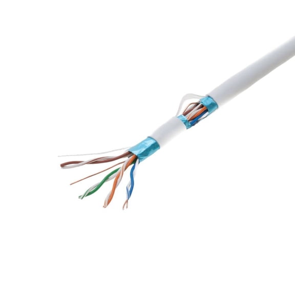 1000ft CAT5e FTP Shielded Solid 350Mhz Ethernet LAN Cable 24AWG RJ45 Network Wire Bulk Cat5, White, Cables Direct Online