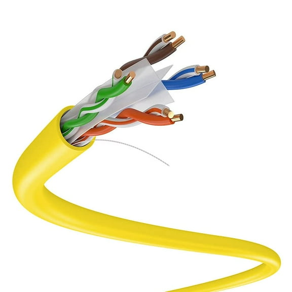 1000ft CAT6 UTP Solid Cable 23AWG LAN Network Ethernet RJ45 Wire, Yellow