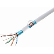 1000ft Cat5e FTP Shielded Solid 24AWG Bulk Network Cable Copper Clad Aluminum Wire Pull Box (White)