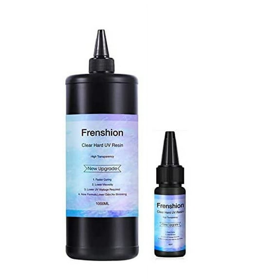 1000g+30g UV Resin-Upgrade I Minute Quick Cure! Hard Type Crystal Clear UV Epoxy Resin Glue For Jewelry Earrings Necklace Bracelet Making Making,Casting & Coating Craft Decoration