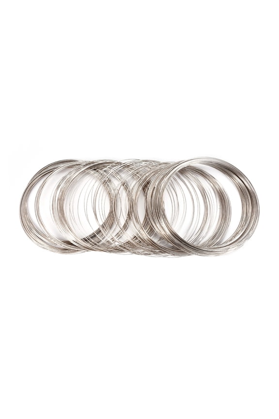 1000g Carbon Steel Memory Wire for Collar Necklace Making Necklace Wire Platinum 11.5cm 22 Gauge(0.6mm) about 900 circles/1000g