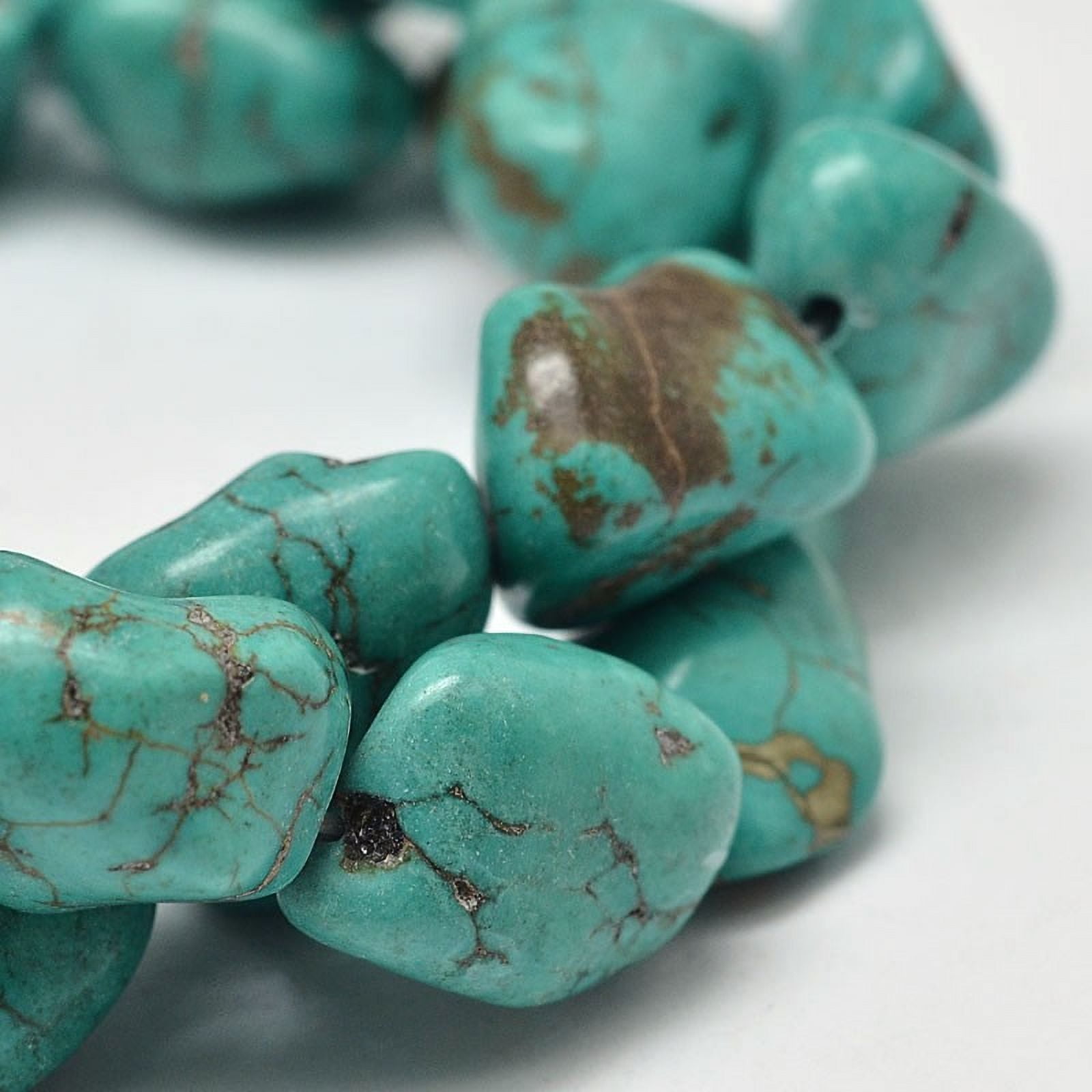1000g Dyed Natural Magnesite Bead Strands Nugget Light Sea Green 19~45x22~55mm Hole: 1mm 44~100pcs/1000g