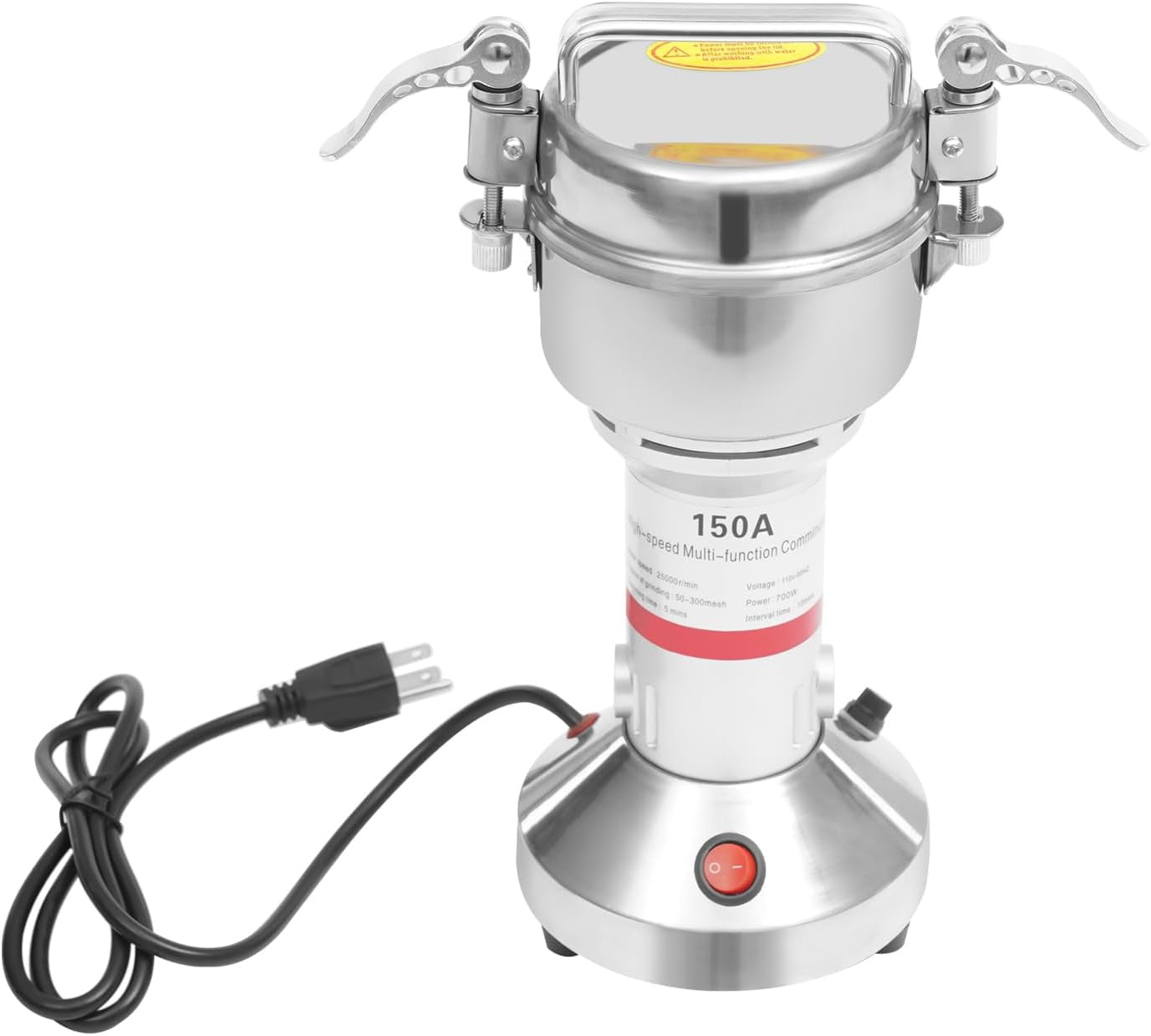 1000g Electric Grain Mill Grinder, Food-grade 304 Stainless Steel Pulverizer Grinding Machine, High-speed 30000r/min  Corn Mill for Kitchen Herb Spice Coffee (150g)