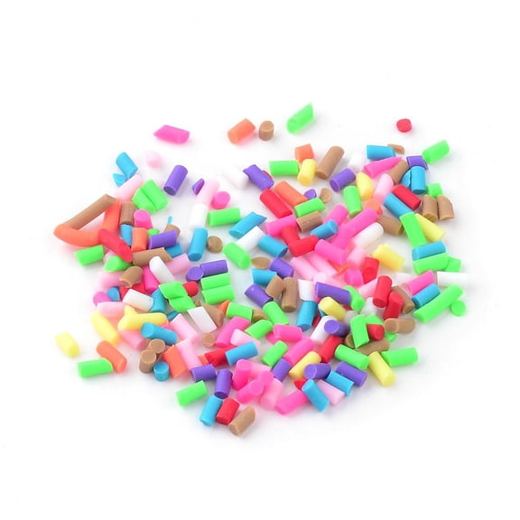 1000g Handmade Polymer Clay Beads Undrilled/No Hole Beads Column 1~9x1mm Colorful