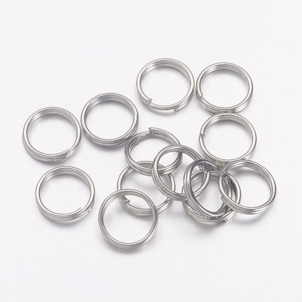 1000g Iron Split Rings Double Loops Jump Rings Cadmium Free & Lead Free Platinum 5x1.4mm 4.3mm inner diameter 13000pcs/1000g