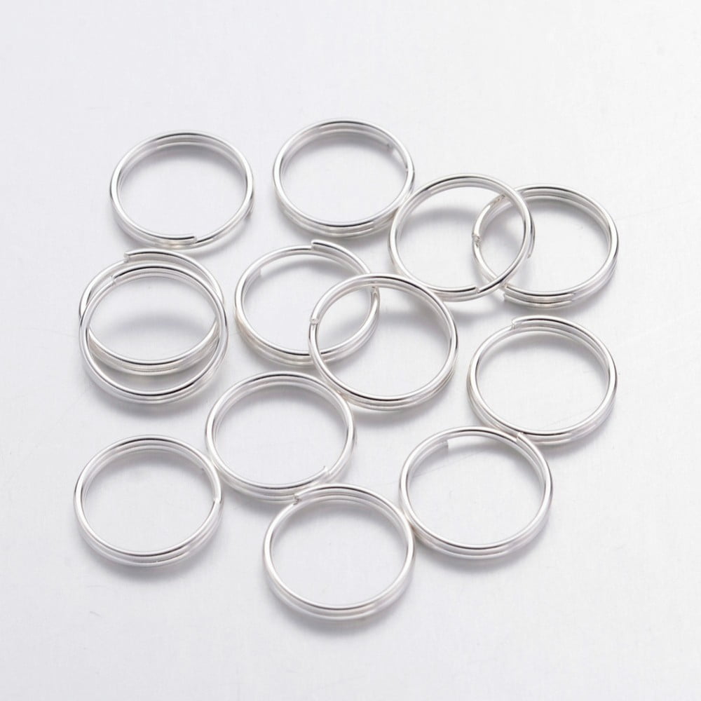 1000g Iron Split Rings Double Loops Jump Rings Cadmium Free & Lead Free Silver Color Plated 10x1.4mm 8.6mm inner diameter 4160pcs/Kg