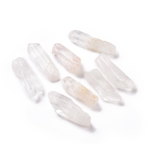 1000g Rough Raw Natural Quartz Crystal Beads Rock Crystal Beads for Tumbling Decoration Polishing Wire Wrapping & Reiki Crystal Healing No Hole/Undrilled 50~90x15~25mm 30~35pcs/strand