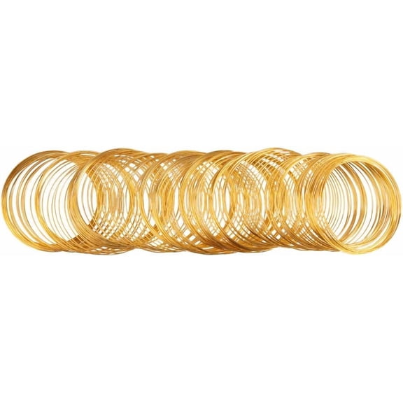 1000g Steel Memory Wire 0.6mm for DIY Bracelets Making Golden 2200 circles/1000g