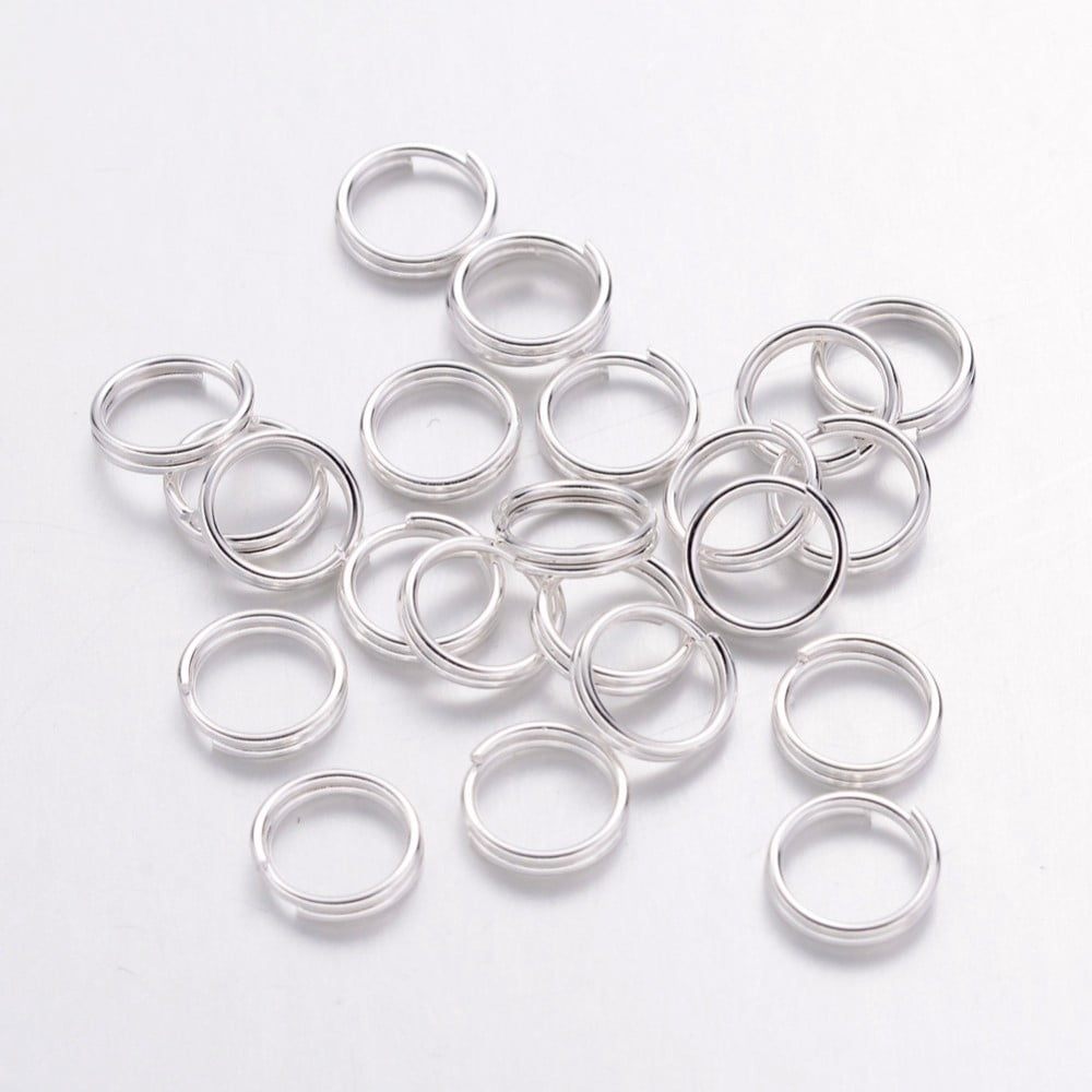 1000gs Iron Split Rings Double Loops Jump Rings Cadmium Free & Lead Free Silver color 7x1.4mm about 6.3mm inner diameter about 12000pcs/1000g