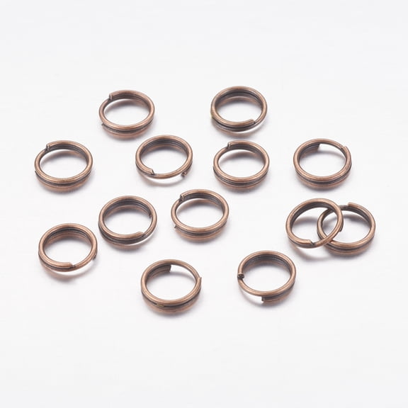 1000gs Iron Split Rings Double Loops Jump Rings Cadmium Free & Nickel Free & Lead Free Red Copper 6x1.4mm about 5.3mm inner diameter about 9500pcs/1000g
