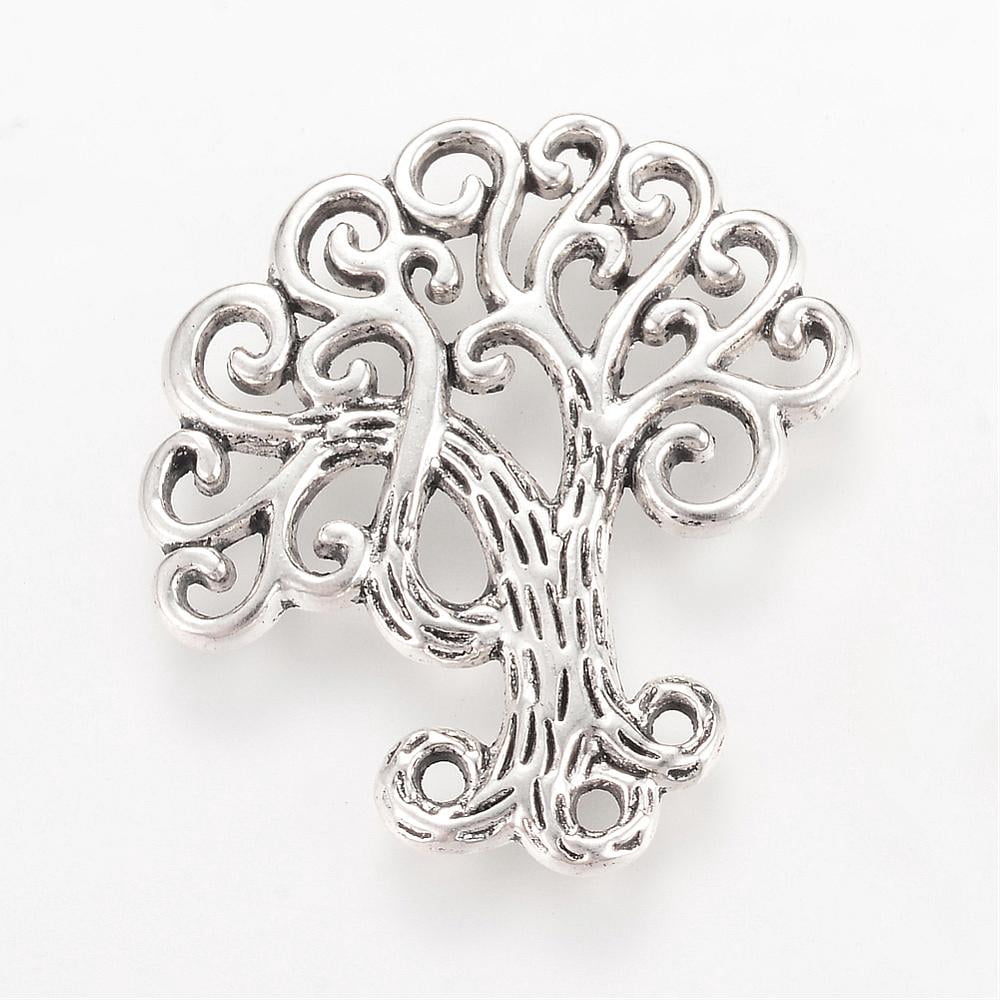 1000gs style Alloy Chandelier Components Links Tree Cadmium Free & Lead Free Antique Silver 28.5x27x2mm Hole: 1.5mm about 305pcs/1000g