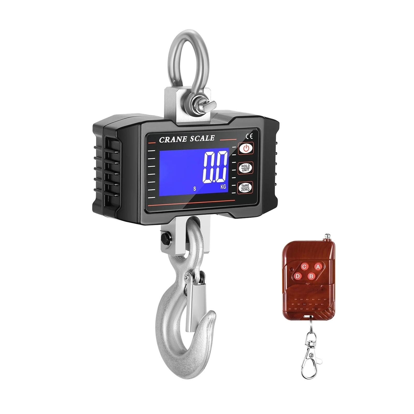 1000kg 2200lbs Hanging Crane Scale LCD Backlight Digital Rechargeable Heavy Industrial Hanging Hook Scales with Remote Control
