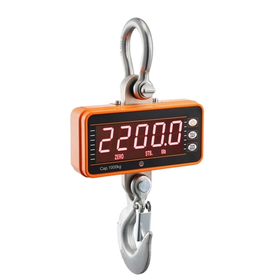 1000kg Digital Crane Scale Industrial Hanging Scale with Remote Control Cast Aluminum & LED Screen for Construction ,Multiple Functions