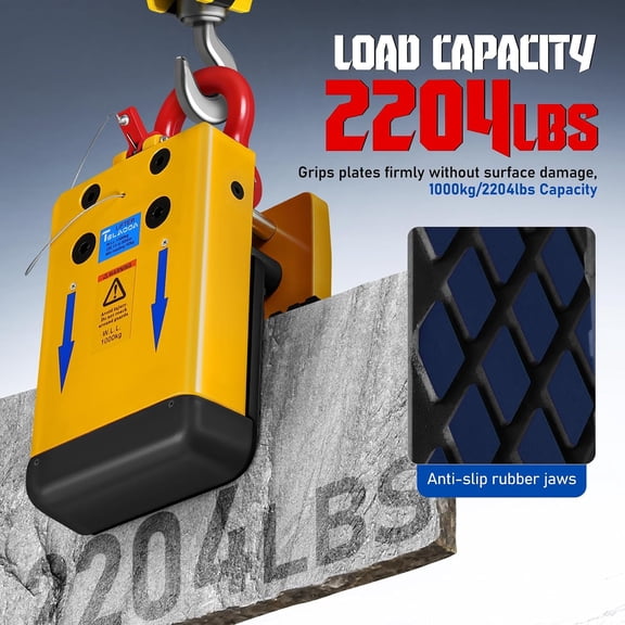 1000kg Sheet Metal Lifting Clamp, Plate Lifting Clamp Stone Slab Granite Marble Lifting Slab Lifter With Black Rubber For Lifting And Transporting granite,Stone, Marble Slab Installation
