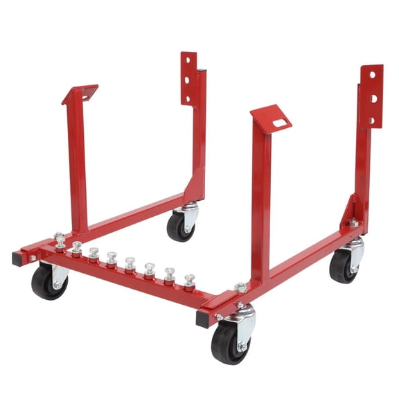 1000lb Auto Engine Cradle Stand - Chevy Chevrolet V8 - Red Steel - 63038075 - Engine Repair & Transport Tool