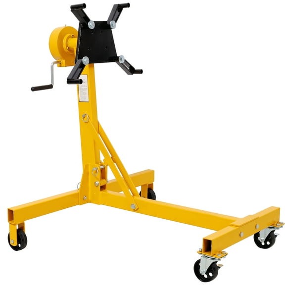 1000lbs Folding Engine Stand,Geared Rotating Head,360 Degree Adjustable Mounting Head,Yellow Color