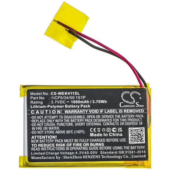 1000mAh 1ICP5/34/50 1S1P Battery for Wacom Express Key Remote ACK411050