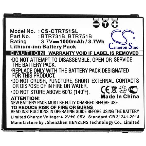 1000mAh BTR751 BTR731B BTR751B Battery for GzOne Rock C731 GzOne Rock C751 GzoneE Ravine C751 C731 C751