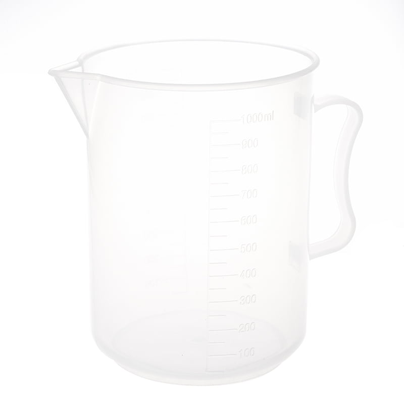 1000mL Capacity Clear Plastic Graduated Laboratory Measuring Set Beaker