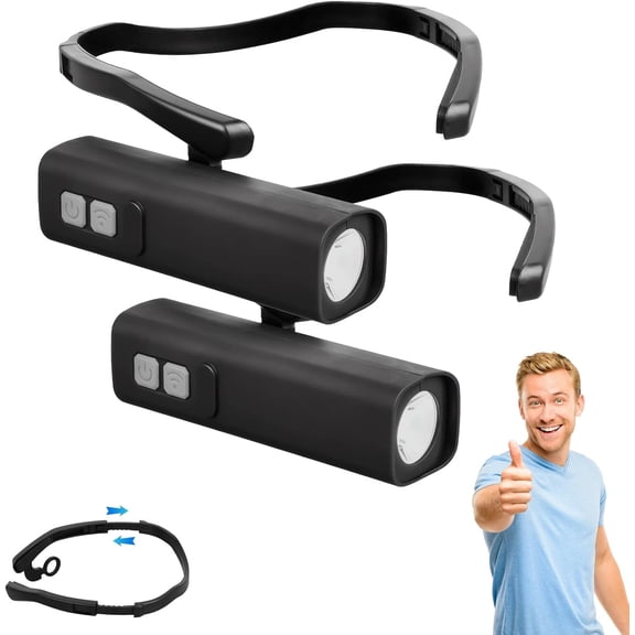 1000mah Rechargeable Ear Mounted Headlamp with Motion Sensor, Motion Sensor Rechargeable Head Light with Adjustable Brightness, for Running Camping Fishing (2PCS)