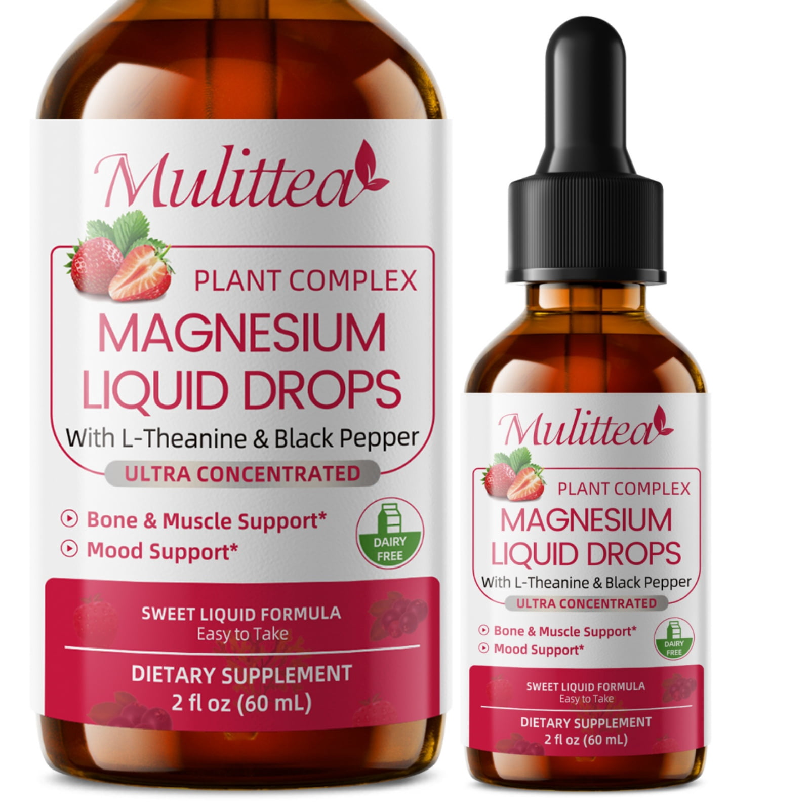 Customer reviews for Liquid Magnesium Glycinate Drops with Magnesium Citrate & L-Theanine, Strawberry Flavor, Sugar Free, 2 fl oz (60 mL)