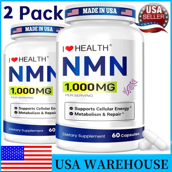 1000mg NMN Extra Strength, Precursor to Boost NAD+ Levels for Cellular Energy, Metabolism & Healthy Aging Support, 120 Capsules