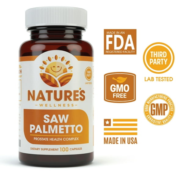 1000mg Saw Palmetto - 100 Capsules - Extract + Berry Powder | Maximum Strength Supplement to Promote Prostate Heath | Reduce Frequent Urination and Block DHT Related Hair Loss Naturally