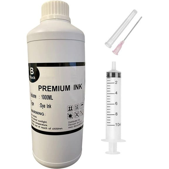 1000ml Black Refill Ink Bottle Compatible for Brother Lexmark Inkjet Printers Refillable Cartridge CISS CIS System
