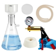 FOUR Es Scientific 1000ml Buchner Funnel Filtering Kit with Hand Vacuum Pump, 1L Vacuum Flask, Vacuum Tube, Rubber Stoppers Set and 100Pcs Filter Paper