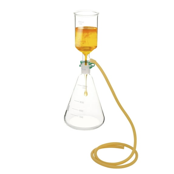 1000ml Clear Funnel Filtering Kit Lab Filtration Buchner Funnel with Flask & Clip Hose