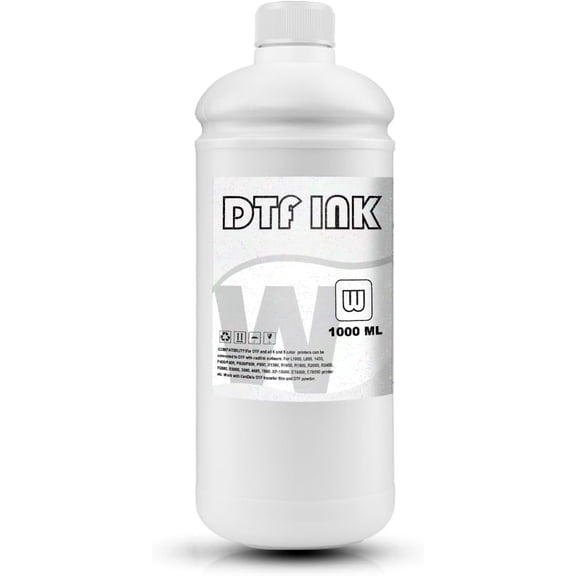 1000ml DTF Ink DTF White Ink for Film Heat Transfer Printing Compatible for DTF with Printhead L1800 L805 XP15000 R1390 4720 I3200 XP600 DX7 DX5 5113 Printers(1PK,White)