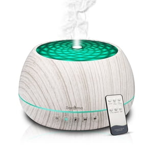 1000ml Essential Oil Diffuser,Daroma Aromatherapy Diffuser With Bluetooth Speaker,Remote Control Aromatherapy Ultrasonic Cool Mist Humidifier, 7 Color Unique Mood Lights & Waterless Auto-Off,WhiteWood