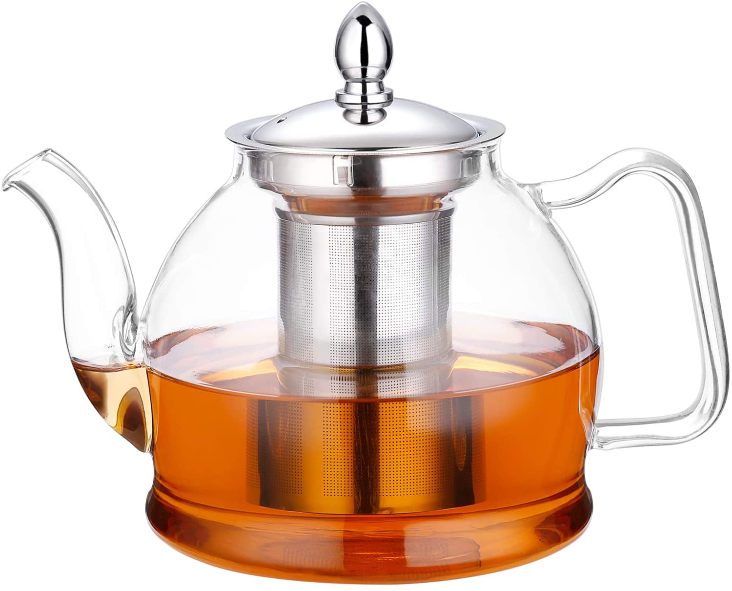 1000ml Glass Teapot with Removable Infuser, Stovetop Safe Tea Kettle