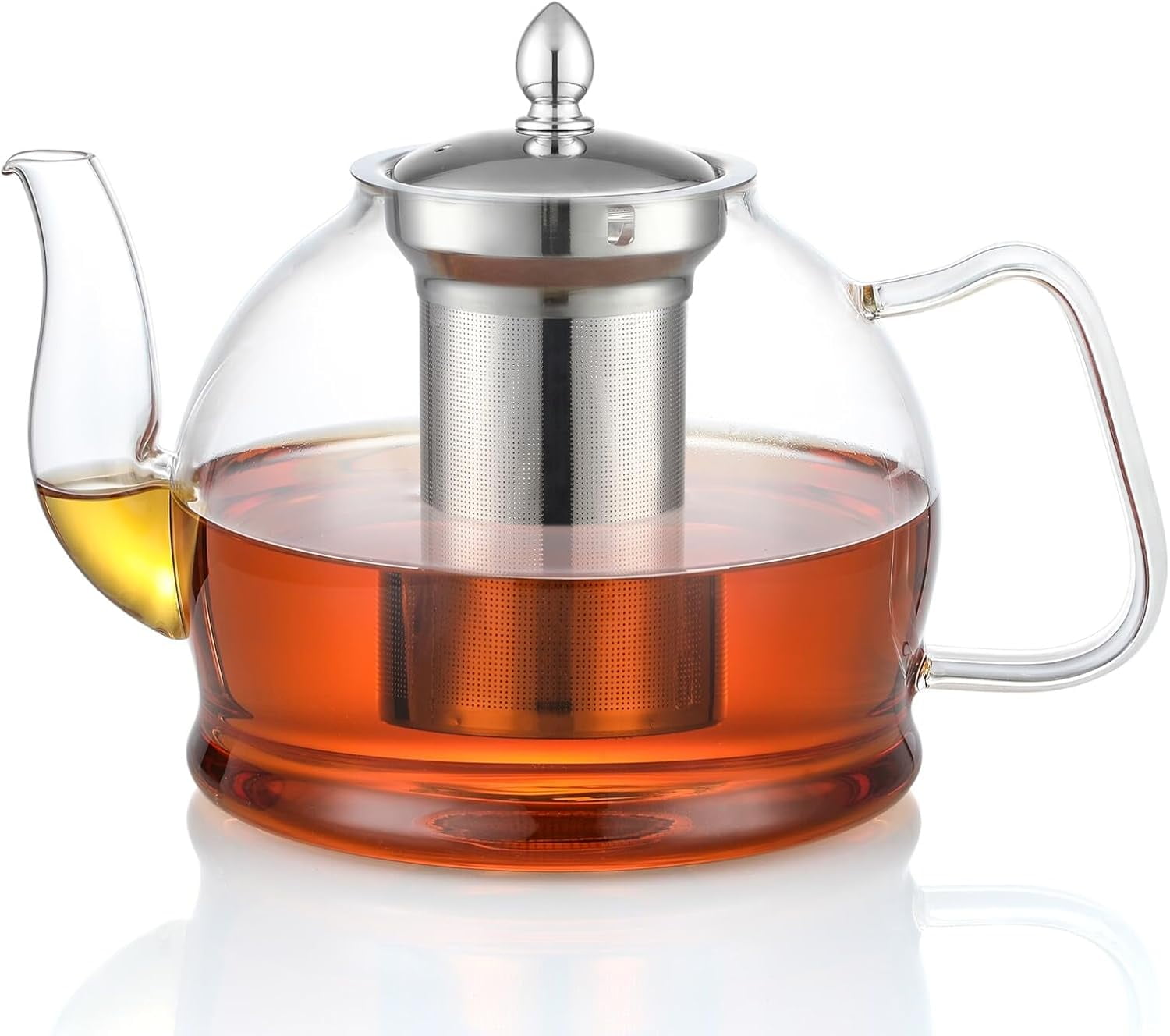 1000ml Glass Teapot with Removable Infuser, Stovetop Safe Tea Kettle