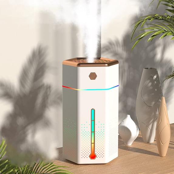 1000ml Humidifier, Essential Oil Diffuser with Colorful Night Lights, Extra Quiet Cool Mist Humidifier for Home Office Bedroom Desk, 4.8x4.8x8.8 Inch