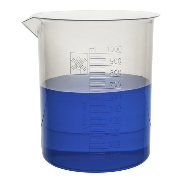 1000ml Plastic Beaker; 20ml Graduations; Premium Polypropylene - Eisco Labs