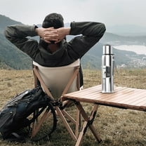 1000ml Portable 316 Stainless Steel Insulated Water Bottle with Tea Infuser – Leak-Proof Thermos Flask for Hot & Cold Drinks, Large Capacity Travel Cup (Silver)