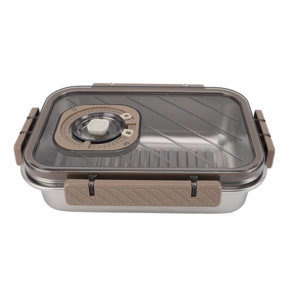 1000ml Stainless Steel Food Storage Container - Leakproof Fridge Box with Lid, Khaki