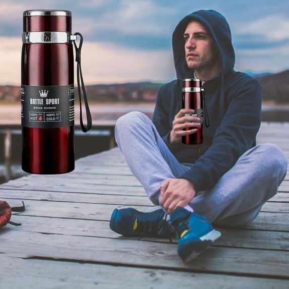 1000ml Stainless Steel Vacuum Insulated Cup, 24-Hour Thermal Retention for Hot/Cold Drinks, Durable Outdoor Travel Tumbler with Handle & Straw Lid, Large Capacity Coffee Mug Hot Pink