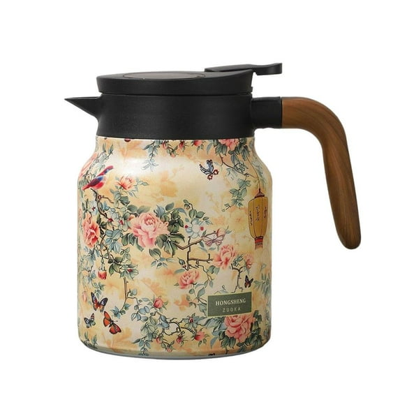 1000ml Tea Pot, Vintage Floral Pattern Tea Built-In Infuser