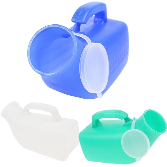 WETLA 1000ml Urinal Bottle for Men, Spill Proof Men’s Urinal with Odor-Shield Lid - Portable Plastic Pee Bottle Container for Car, Travel, Elderly and Incontinence