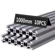 1000mm V Type 2020 Aluminum Extrusion Profile European Standard Anodized Linear Rail Guide 10PCS 1000mm 39.4inch, Silver