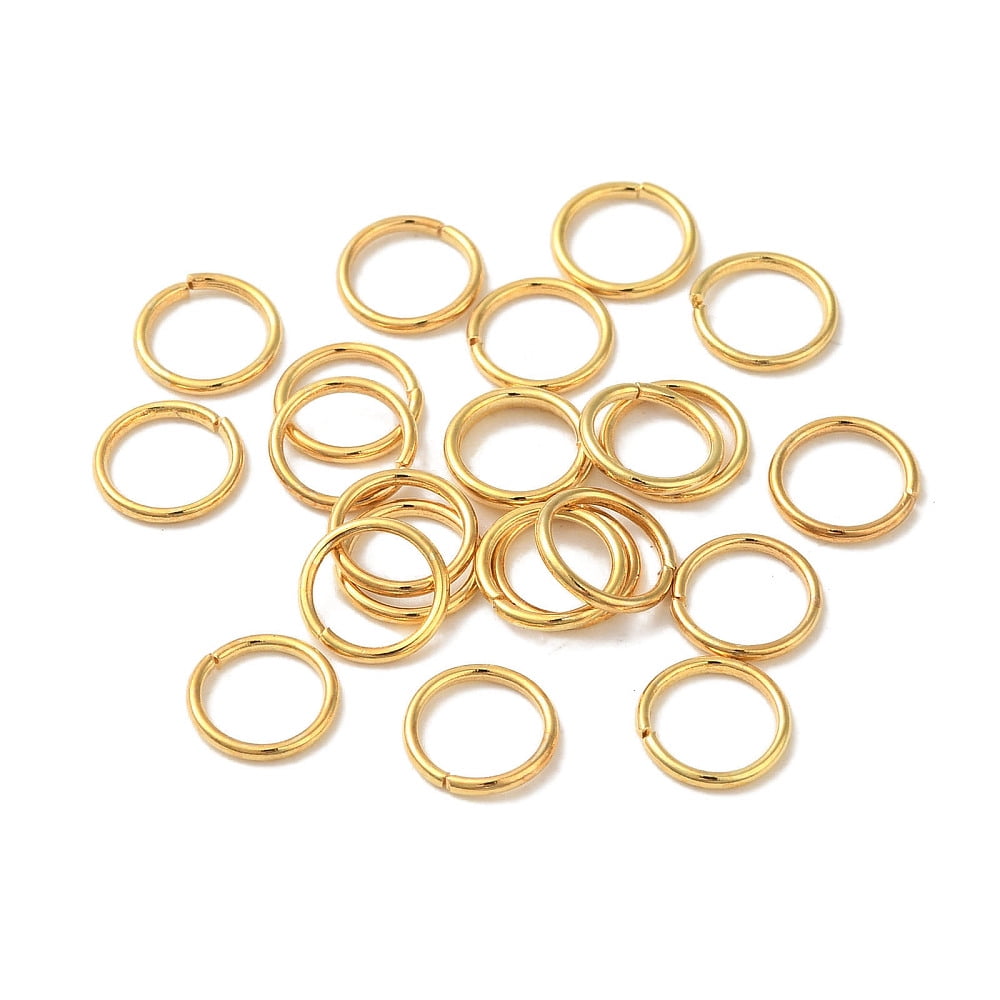 1000pc 304 Stainless Steel Closed Jump Rings Real 18K Gold Plated 7x0.8mm Inner Diameter: 5.2mm