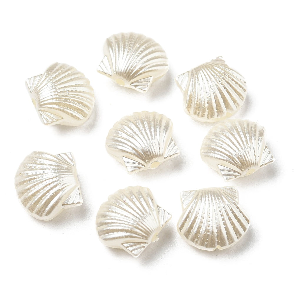 1000pc Imitation Pearl Beads Shell Shape 11x12.5x6.5mm Hole: 1.6mm
