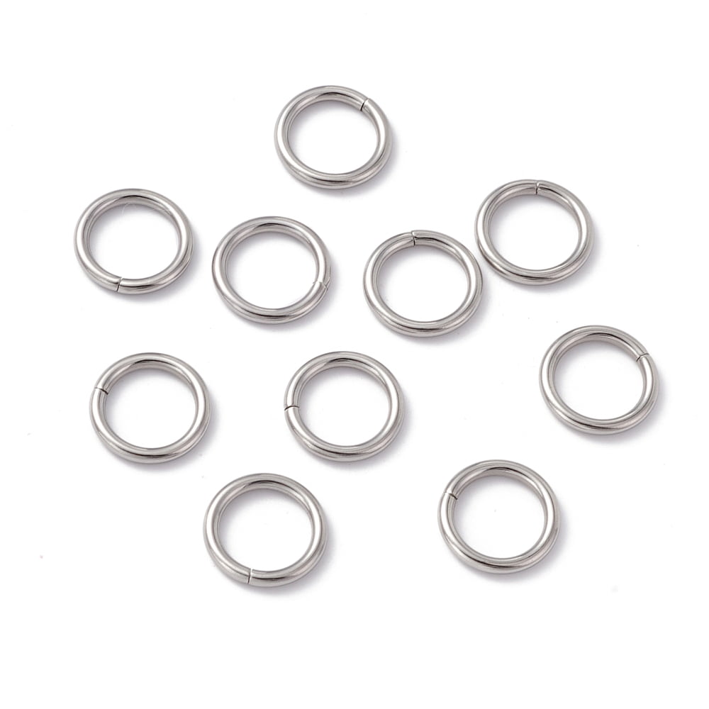 1000pc Non-Tarnish 304 Stainless Steel Jump Rings Closed Jump Rings Round Stainless Steel Color 15x2mm Inner Diameter: 11.2mm